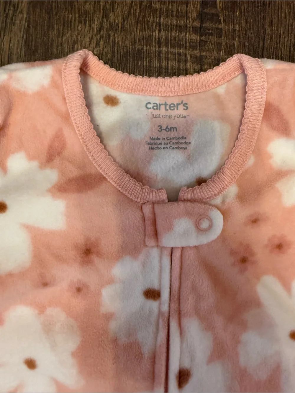 Carter's Pink Floral Zip Front Baby Sleep Sack